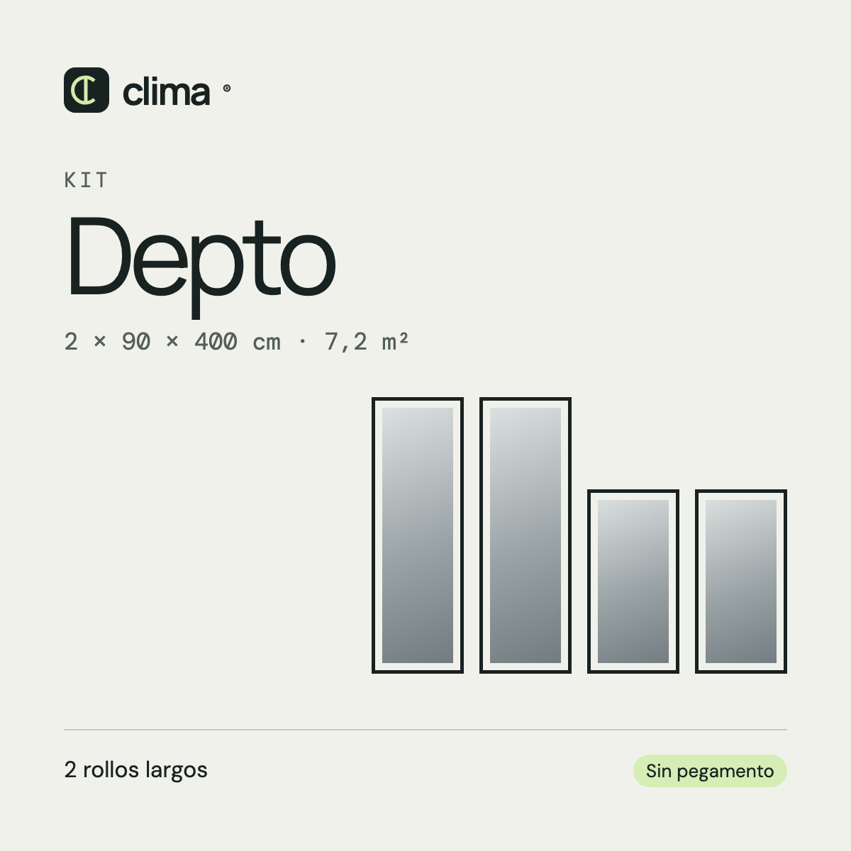 Kit Depto CLIMA, dos rollos de 90 por 400 centímetros