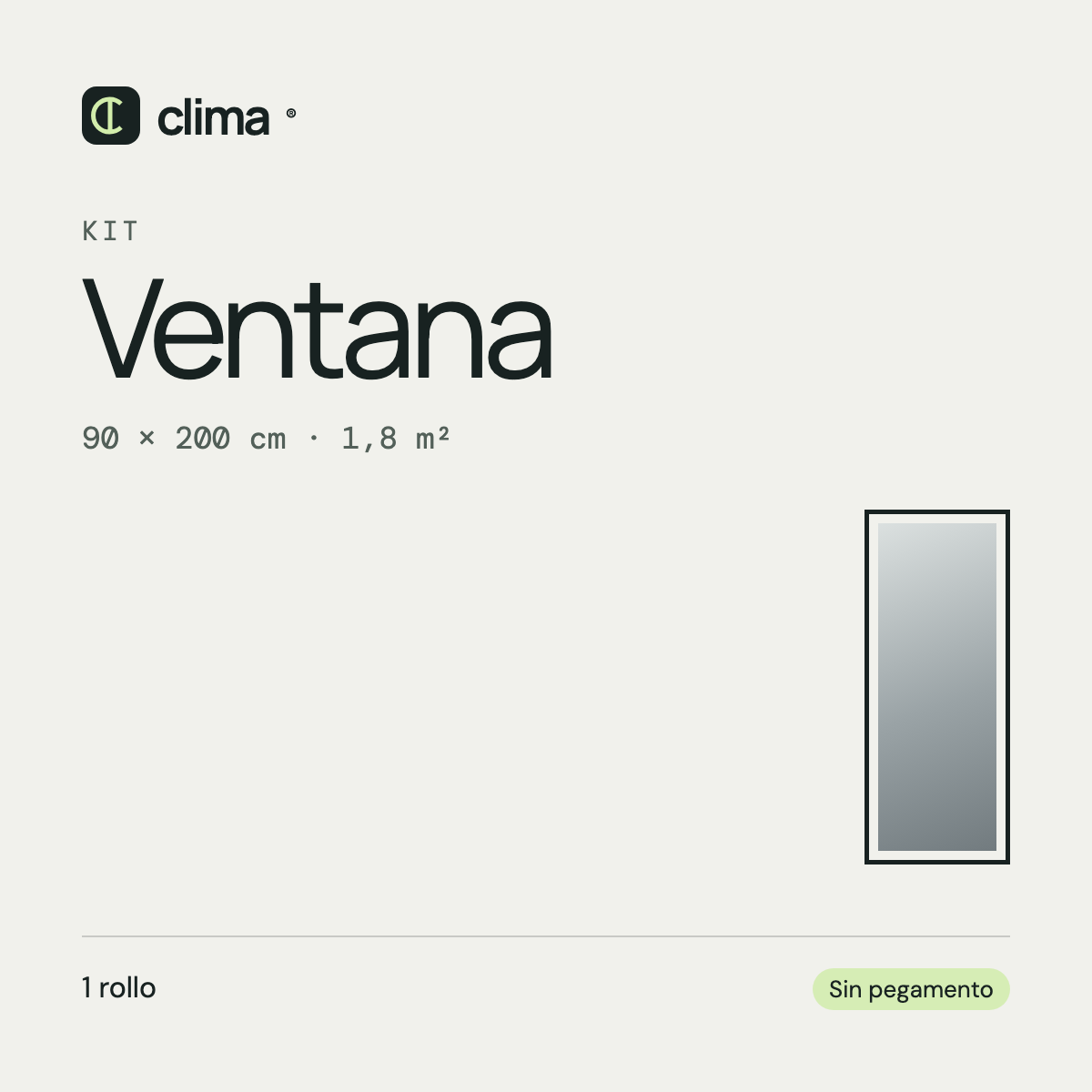 Kit Ventana CLIMA, 90 por 200 centímetros
